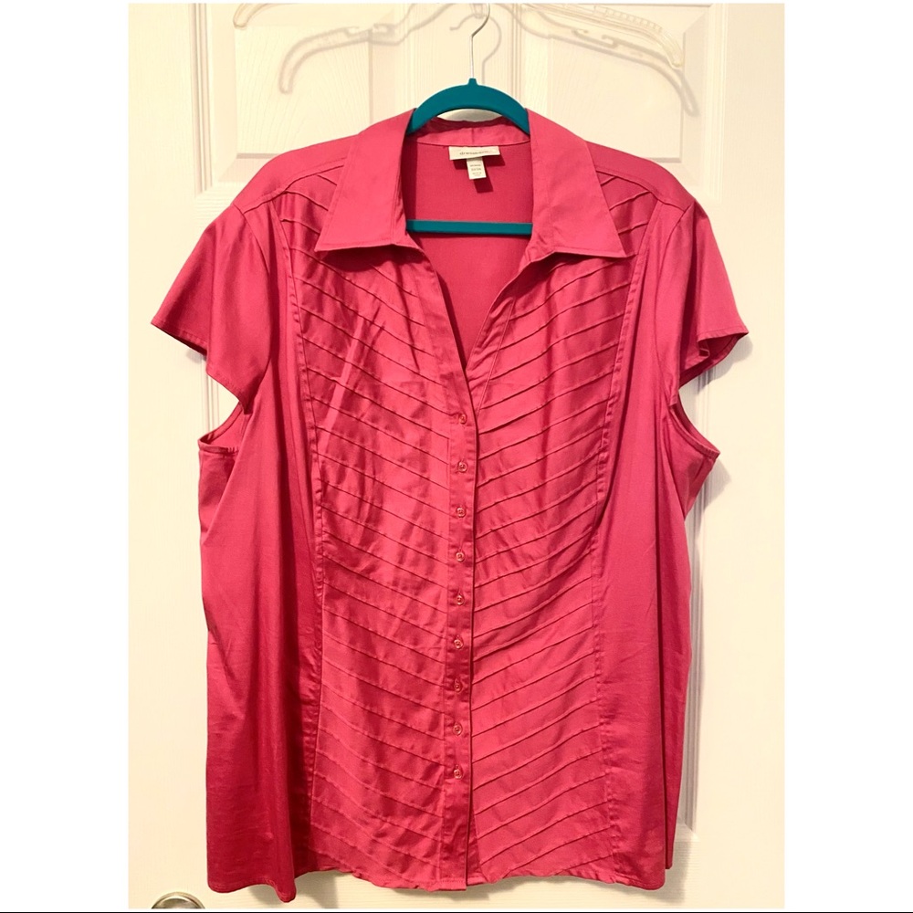 Dress Barn Pink Cap Sleeve Blouse 22/24 EUC